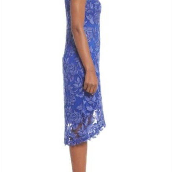 Tadashi Shoji Embroidered Floral Sheath Dress Blu - Picture 3 of 8